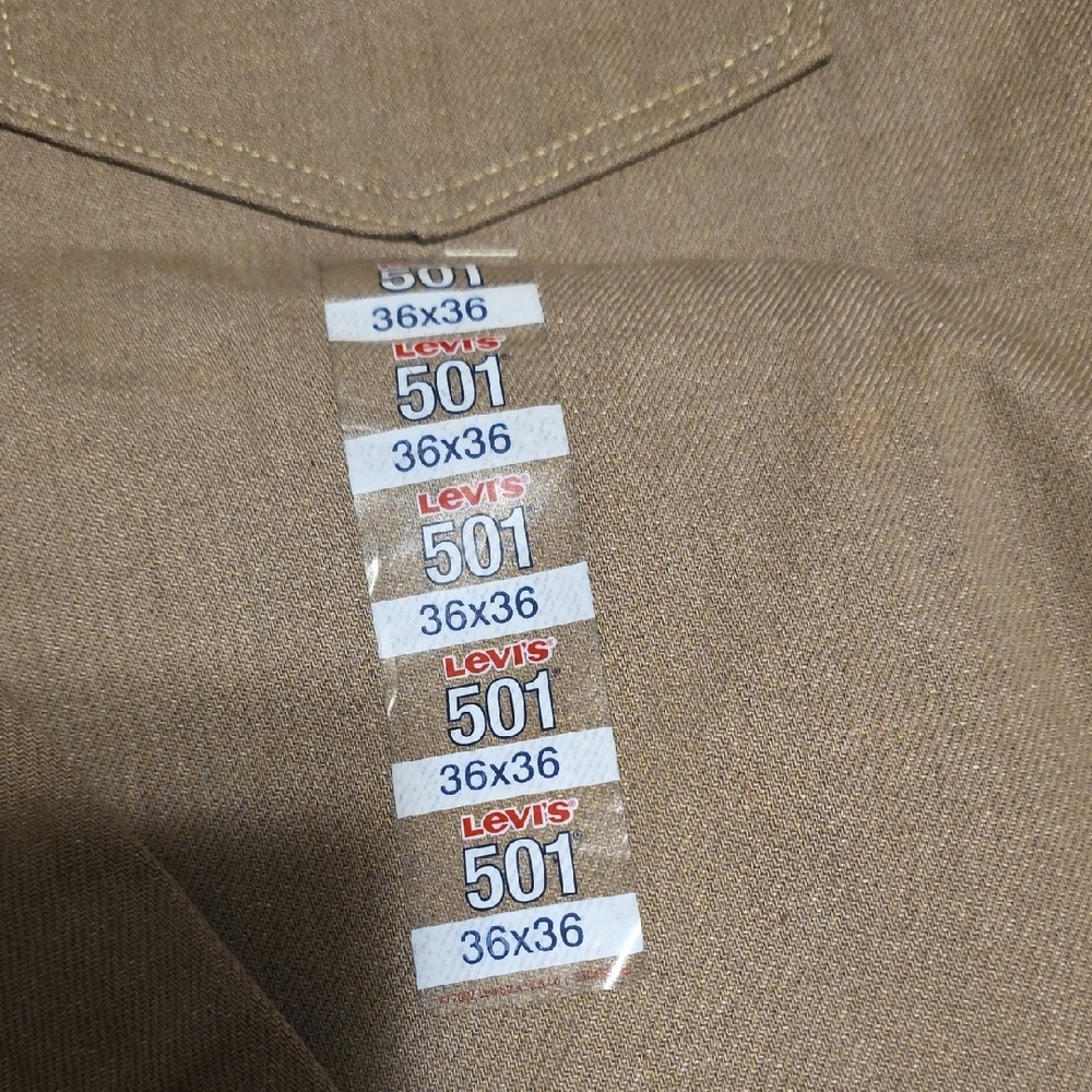 Levi's Men's 501 Straight Fit Jeans - Tan - Picture 2 of 8